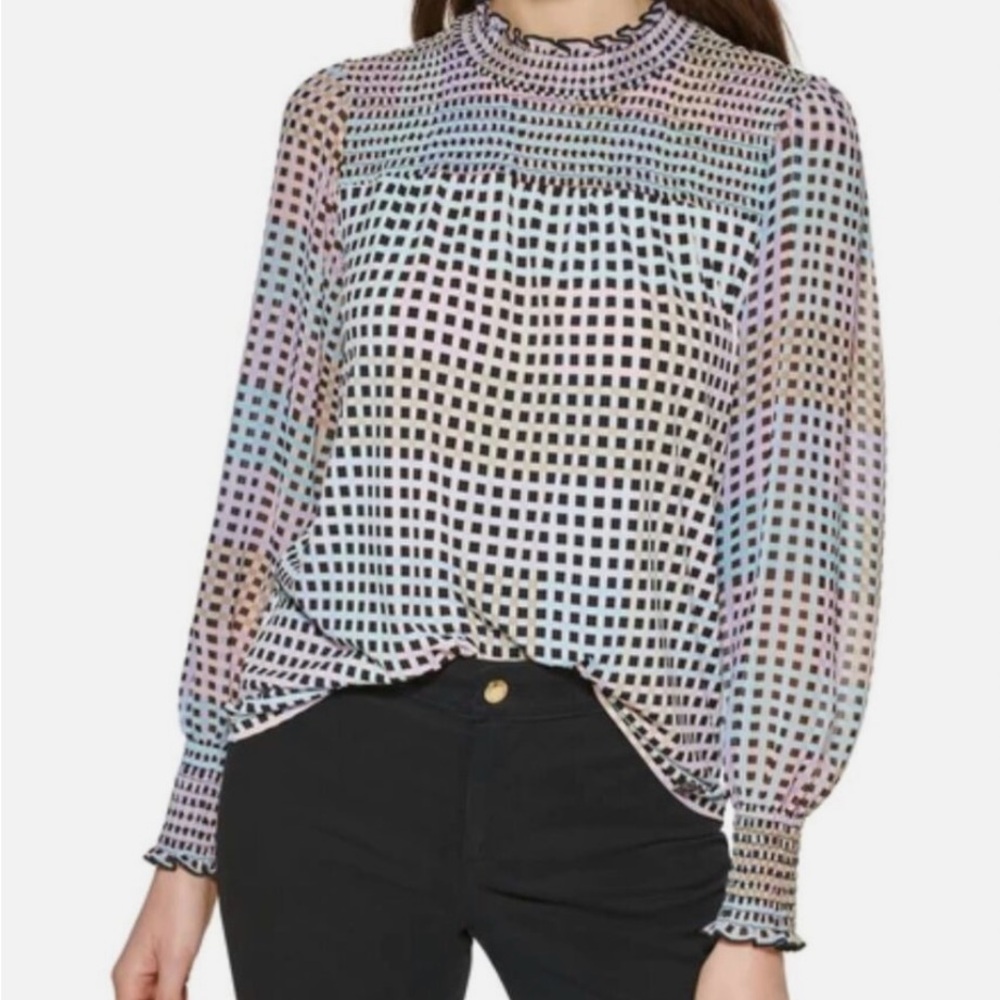 Calvin Klein Black and Multi-color Blouse
